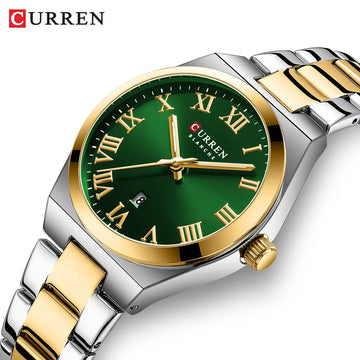 CURREN 9095 Women's Quartz Watch Fashion Calendar Stainless Steel Waterproof Luminous Ladies Casual Business Watches Gifts Clock