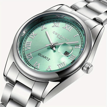 CHRONOS Women's Wristwatch Luxury Fashion Stainless Steel Watch for Ladies Elegant Waterproof Quartz Watches Gifts Reloj Mujer