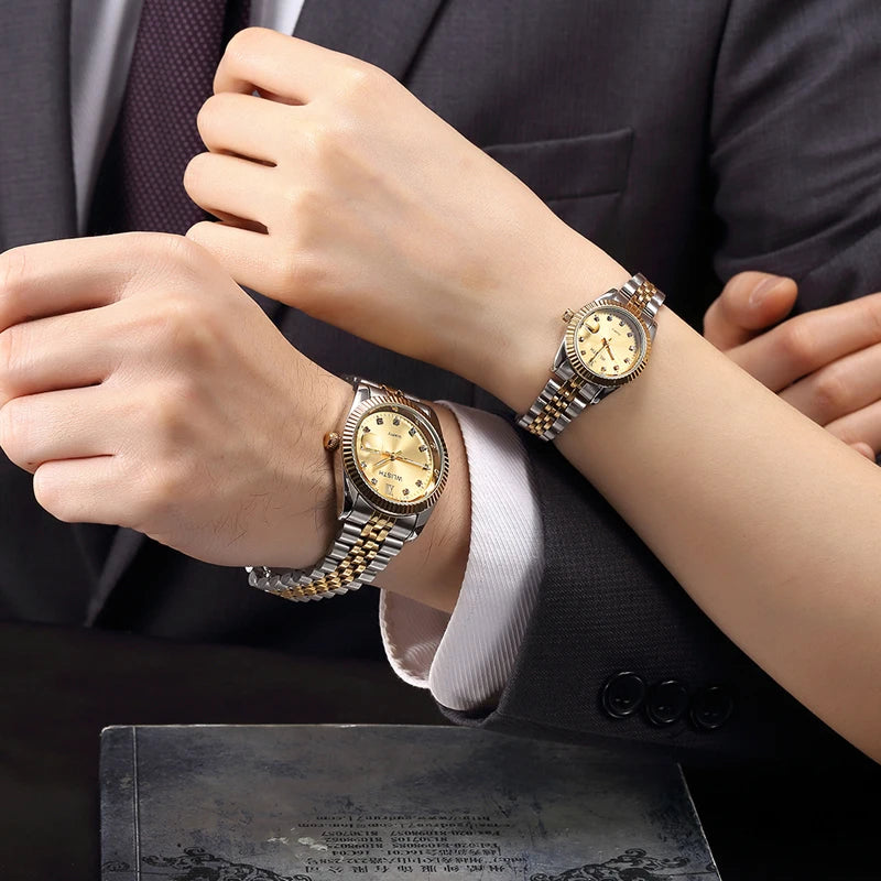 Couple Watch 2025 Mens Watches Top Brand Luxury  Quartz Watch Women Clock Ladies Dress Wristwatch Fashion Casual Lovers Watch