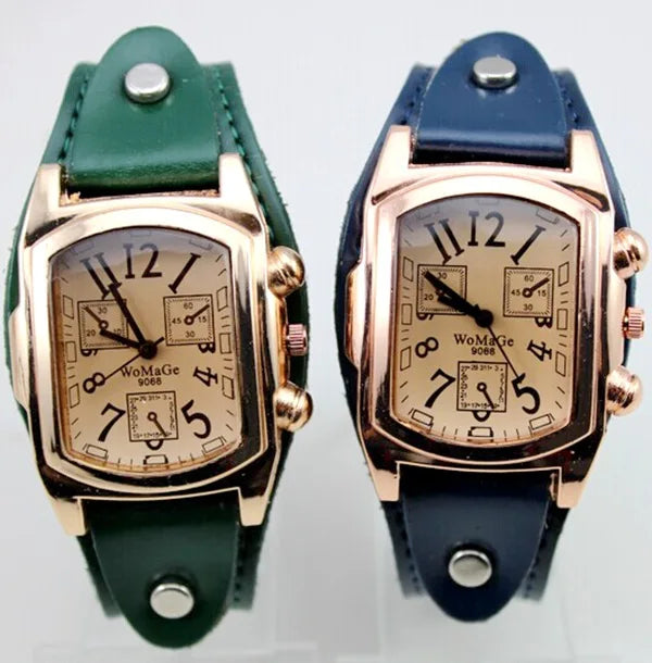Fashion Brand Spots Watches Wholesale 2016 New Pu Leather Band Watches Square Meter womage Casual Watches