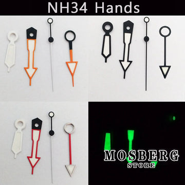NH34 Watch Hands Green Luminous Fit Automatic Movement Watches Accessories Pointer Parts