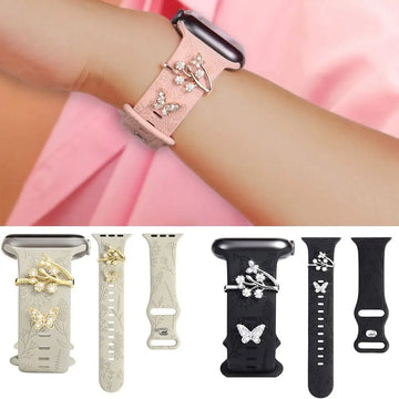 Creative Metal Watch Band Ornament Bracelet Brooch Decorative Ring Diamond Wristbelt Charms for iwatch Strap Accessories
