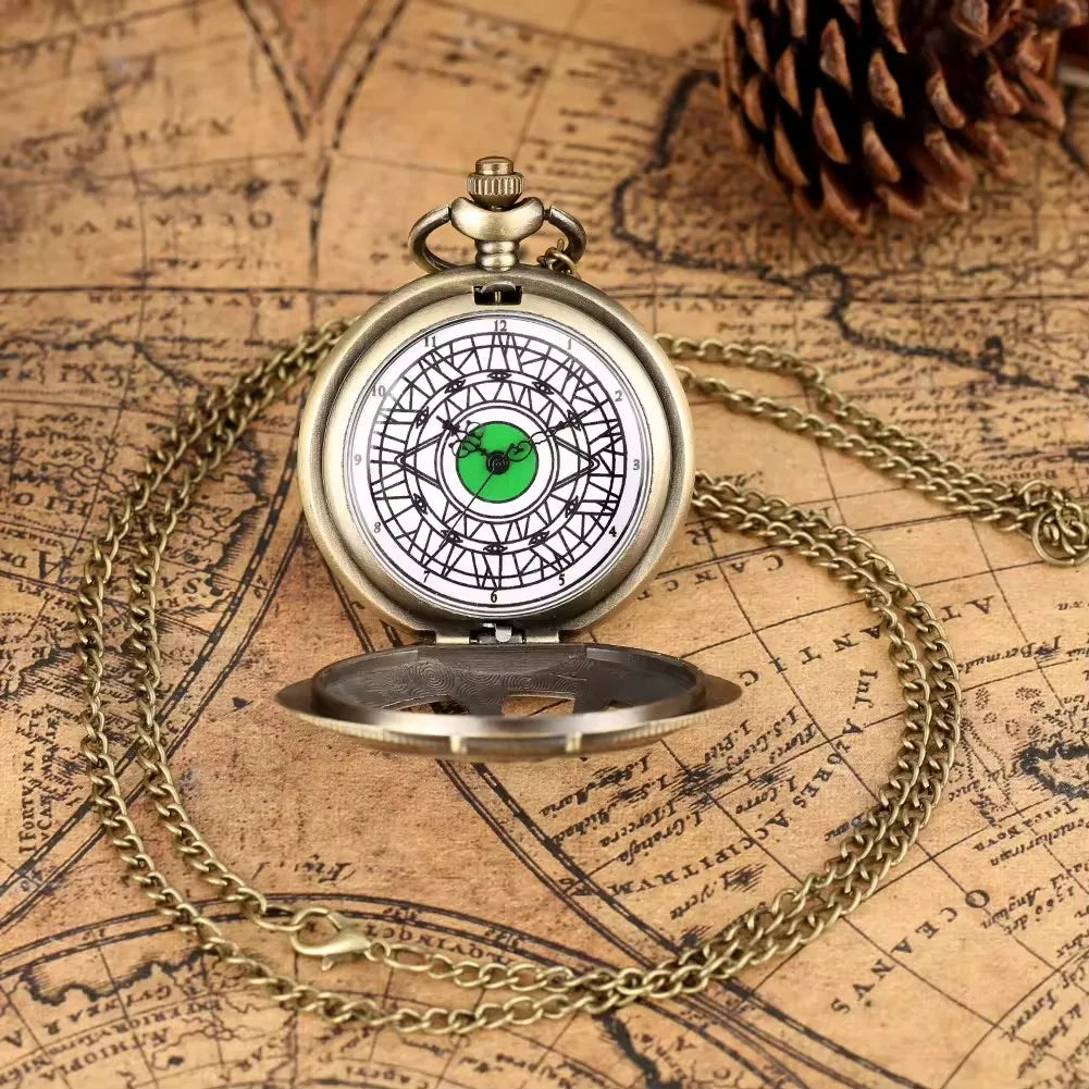 Souvenir Gift Necklace Chain Pendant Old Clock Marvel Reloj Vintage Quartz Pocket Watches For Eye Of Agamotto Men Women