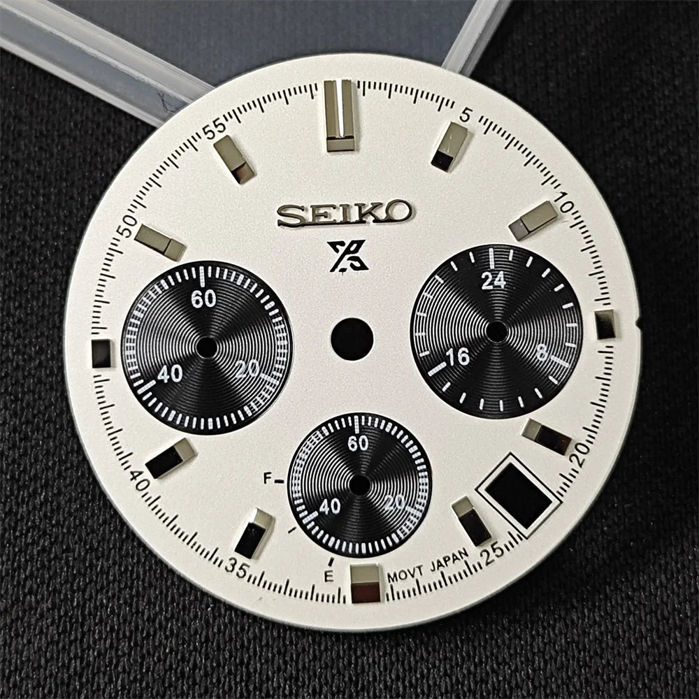 Vk63 Dial Black Case 29.5mm Chronograph Watches Accessories VK63 Watch Hands Quartz Movement Watch Parts