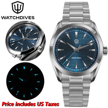 Watchdives WD0006 Watch VH31 Sweep Second Movement Domed Sapphire Crystal BGW9 Luminous 10Bar Waterproof 38mm Vintage Watches