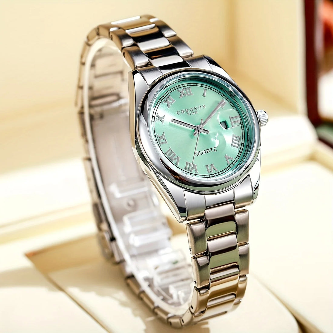 CHRONOS Women's Wristwatch Luxury Fashion Stainless Steel Watch for Ladies Elegant Waterproof Quartz Watches Gifts Reloj Mujer