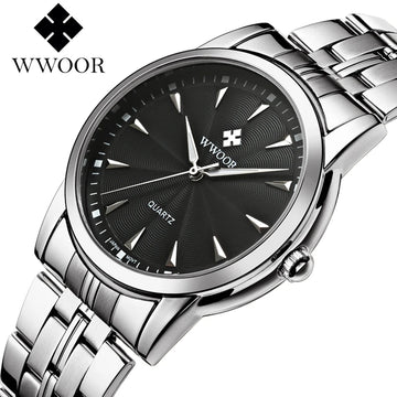 WWOOR New Watches for Men Top Brand Luxury Fashion Business Quartz Men’s Wristwatch Stainless Steel Waterproof Sports Male Clock