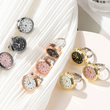 Couple Watches Couple Watch Ring Retro Gift Mini Finger Ring Watch Round Finger Clock Ring Women